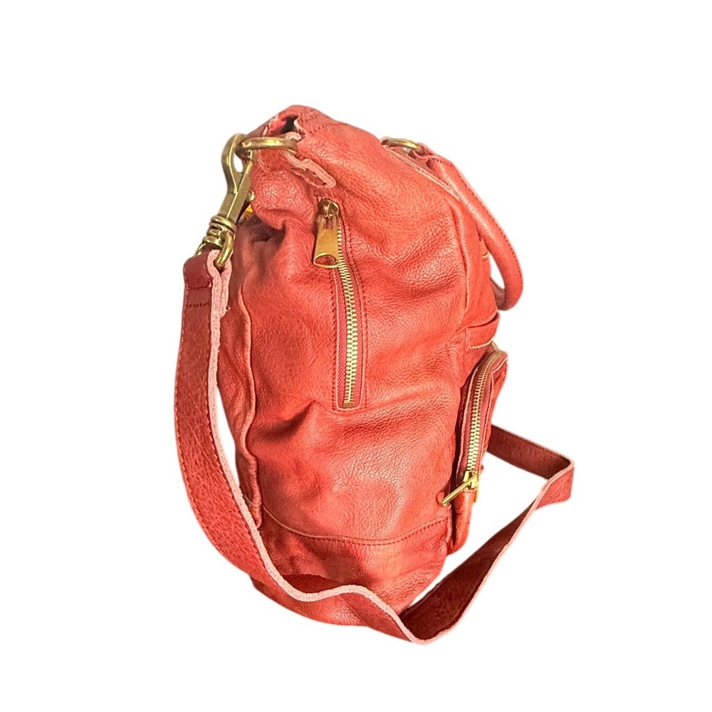 Liebeskind Berlin Anny Fire Red Leather Multi Pocket Satchel Crossbody Bag y2k - Picture 9 of 16